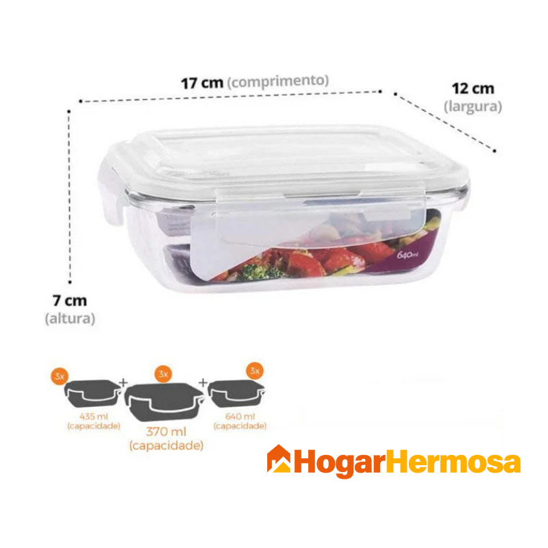 Kit con 15 Recipientes Herméticos de Vidrio + 10 Vasos de Vidrio Aruba de Regalo