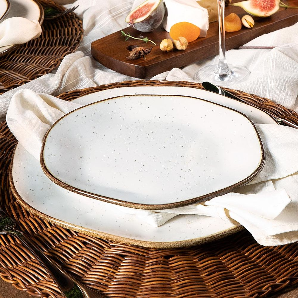 Kit 54 Aparelhos de Jantar em Porcelana de Luxo Oxford® + 6 Taças e Faqueiro