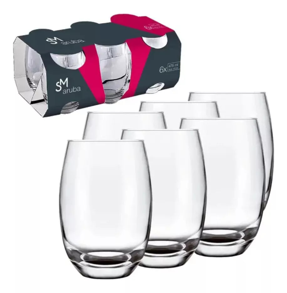 Kit com 9 Potes Herméticos de Vidro + 6 Copos de Aruba de Brinde